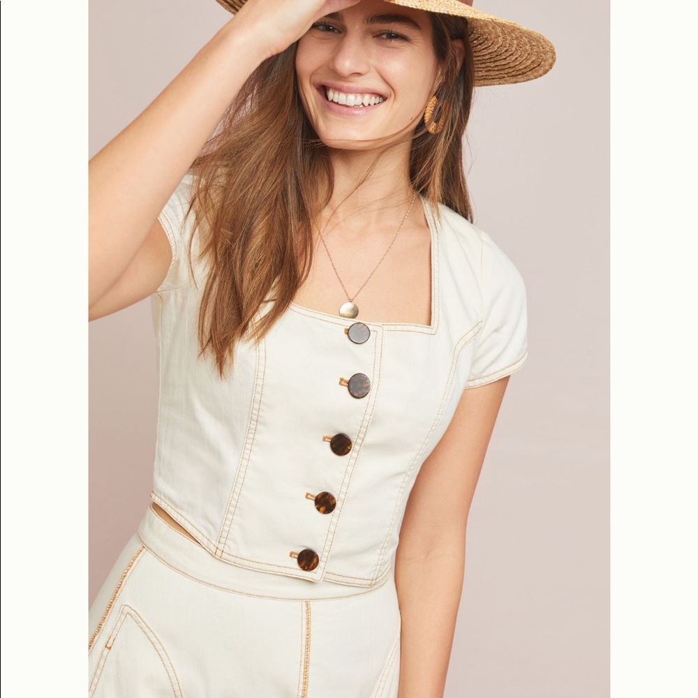 Parkland Button Front Denim Top